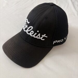 Titleist Hat FootJoy FJ Pro V1 Golf Cap Black Adjustable Back Strap (faded) Cap